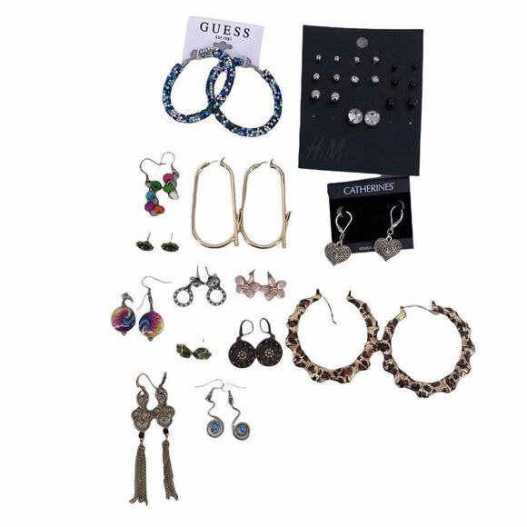 Costume Jewelry Earrings Mixed 15+ Piece Lot Some New - Picture 1 of 9